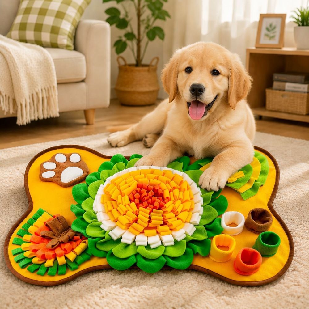 Dog Puzzle Feeder Toy - Tapis de recherche en forme d'os